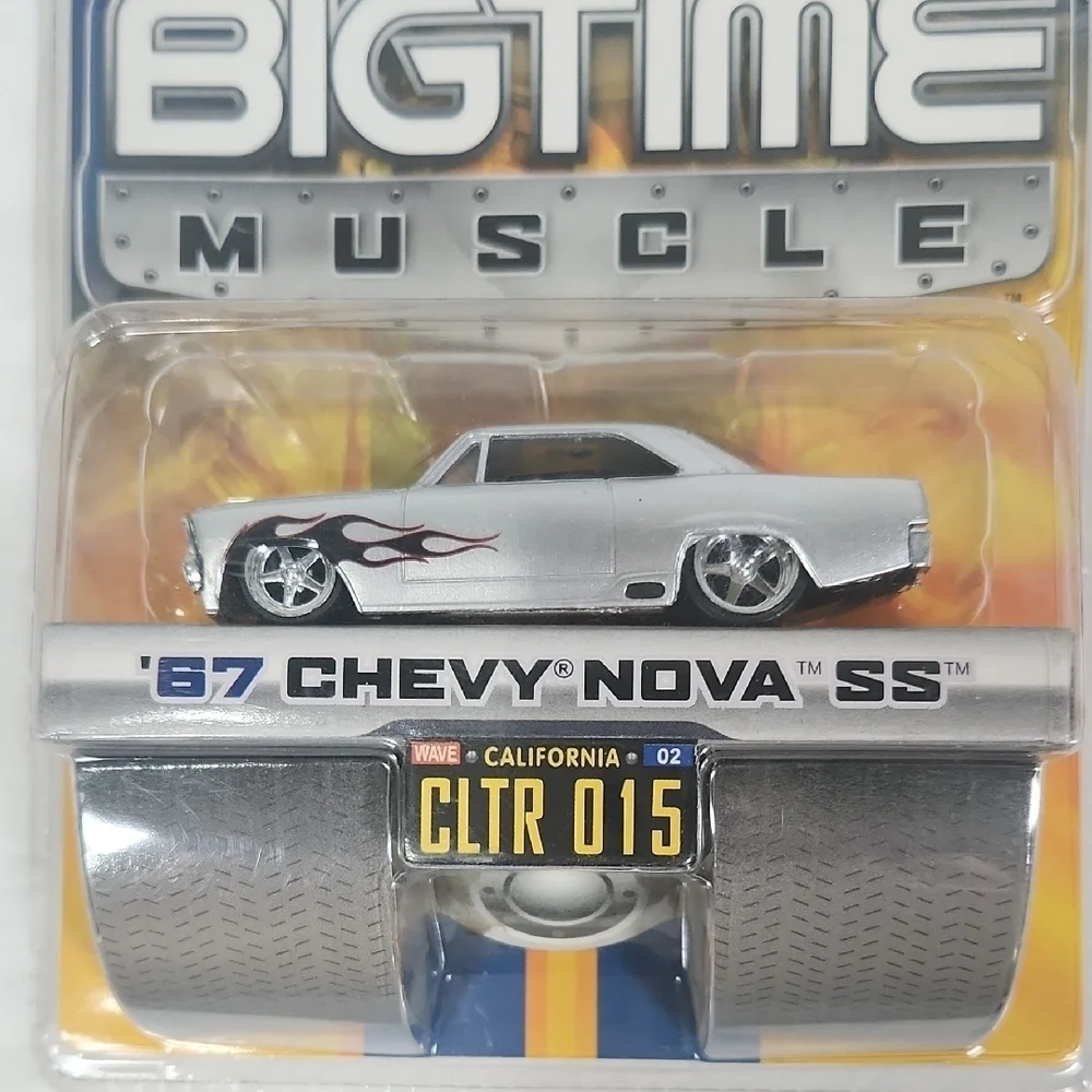 Ada Orange 63 Chevy Corvette and Silver 67 Chevy Toy Cars Set.